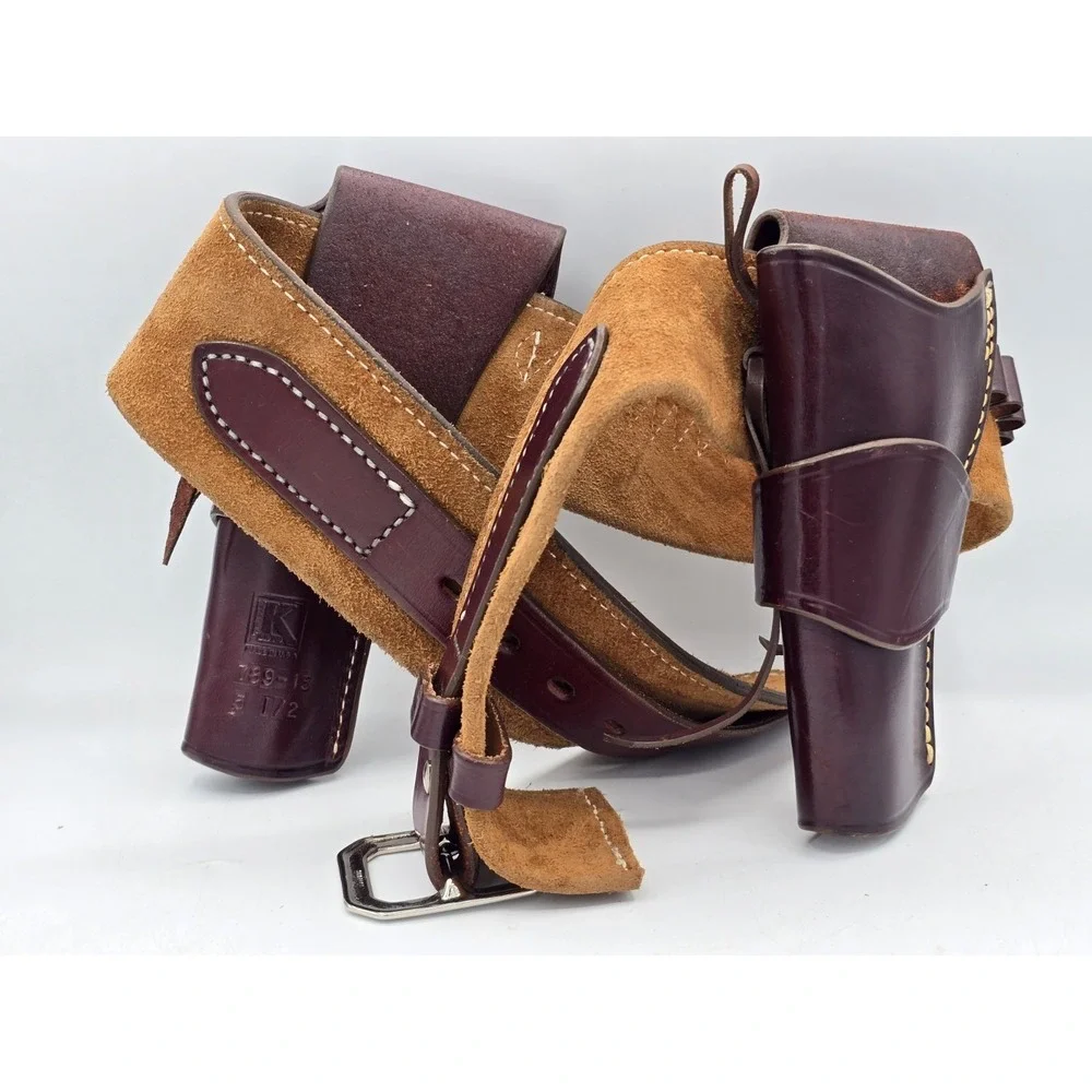 Triple K 789-15 Belt Cheyenne Western DOUBLE Holster - 5 1/2 & 4 5/8 - SEE PICS
